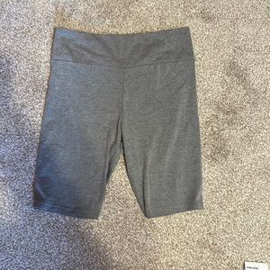 NEVER WORN. grey biker shorts.